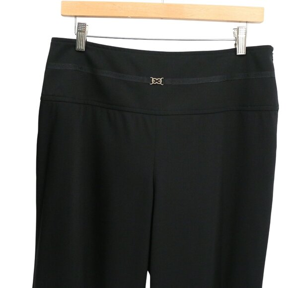 Escada Black Wool Pants Suit Blazer Jacket Gold Logo Detail 42 US 12 - Picture 3 of 8